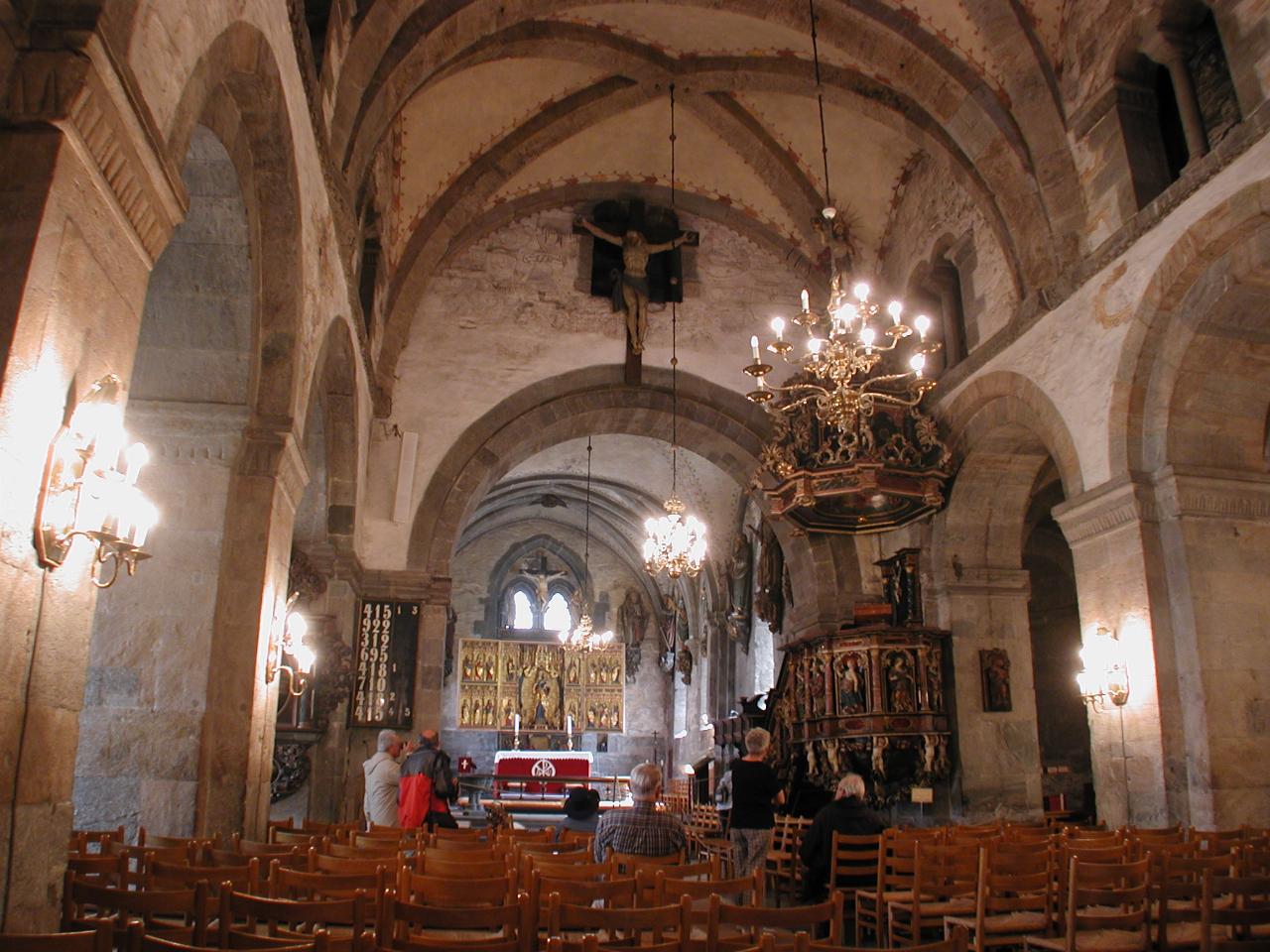 KPLU Viking Jazz: Inside Mariakirken (Mary's Church), a 12th century church in Bergen, next to our hotel