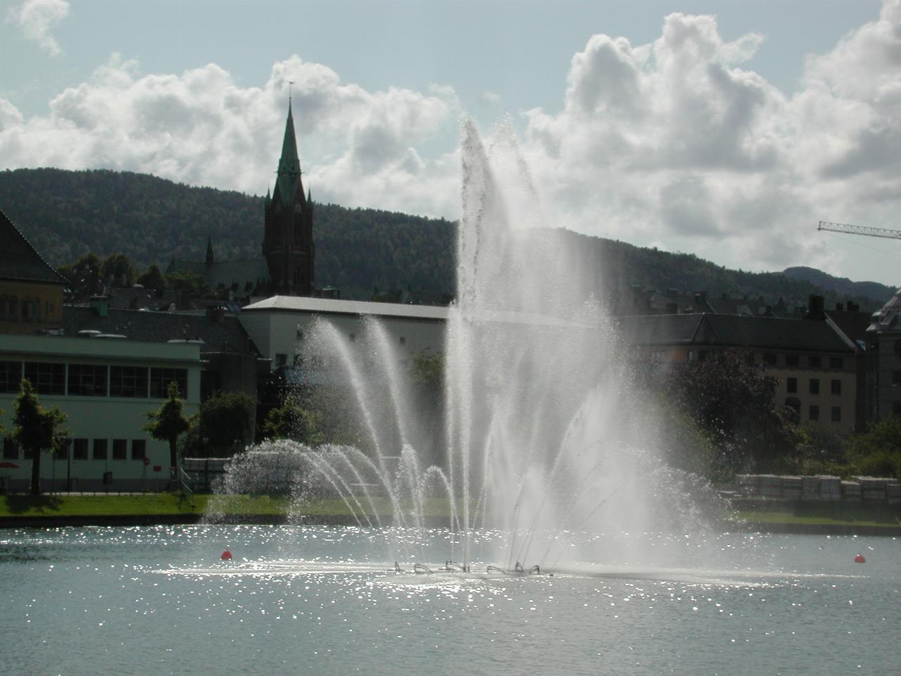 KPLU Viking Jazz: The fountain in the lake in the park, Bergen