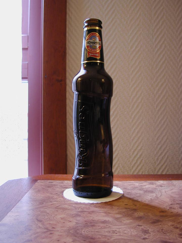 KPLU Viking Jazz: Bottle of Ringnes, the local brew, from hotel fridge