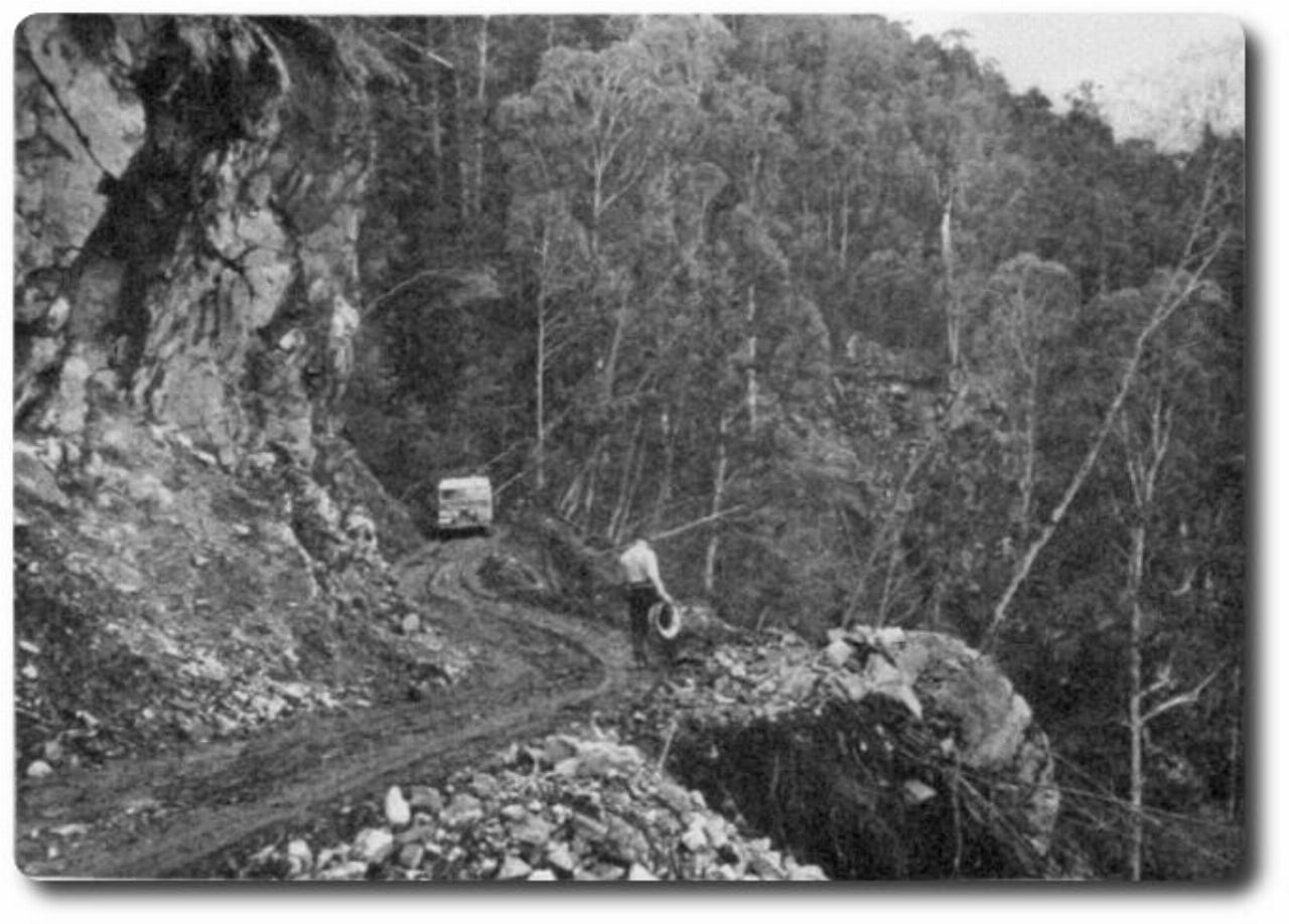 Road construction in the Geehi area, 1953
